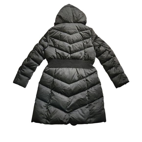 T Tahari Puffer Coat Womens Large Down Feather Black Outerwear - Picture 2 of 4